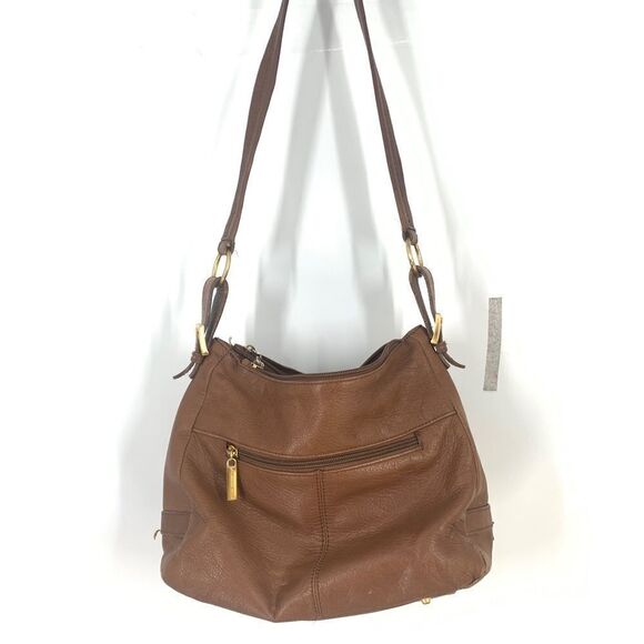 Stone Mountain Light Brown Leather Shoulder Bag - Picture 1 of 9